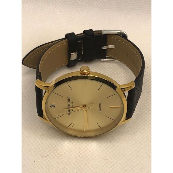 Kenneth Cole KC50738006 Women Black Leather Analog Dial Quartz Wrist Watch KS282 - Picture 7 of 9